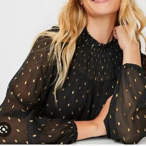 Ann Taylor Gold Dot Blouse - Large - Date night!